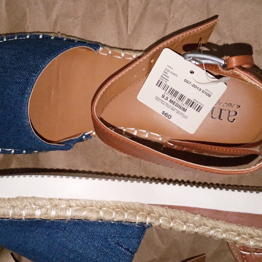 Ana Blue and Tan Women's Espadrille Sandals